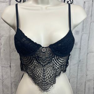 For Love & Lemons Skivvies + Revolve Bralette Bat Your Lashes Underwire Cup Boho